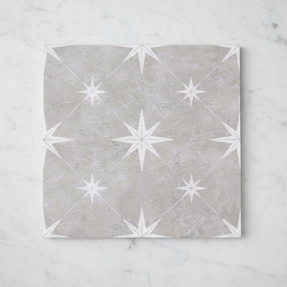 Luna Star Grey Patterned Tiles - Metro Tiles