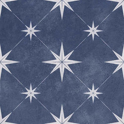Luna Star Navy Blue Patterned Tiles - Metro Tiles