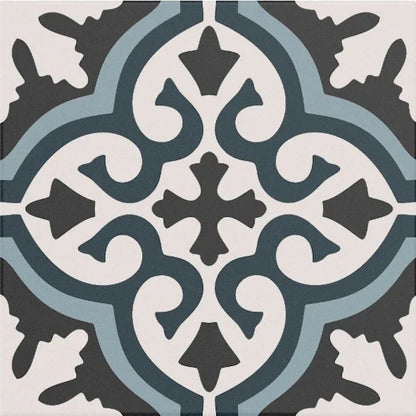 Madrid Blue Patterned Wall And Floor Tiles 25x25cm - Metro Tiles