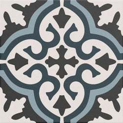 Madrid Blue Patterned Wall And Floor Tiles 25x25cm - Metro Tiles