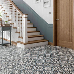 Madrid Blue Patterned Wall And Floor Tiles 25x25cm - Metro Tiles