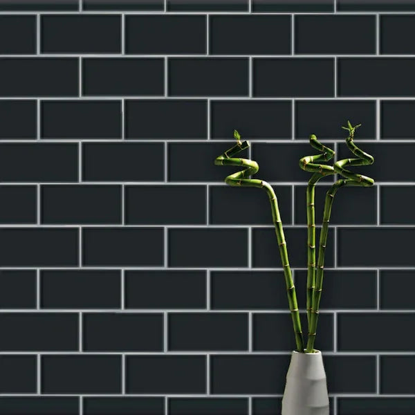 Metro Black Matt Flat 10x20cm Tiles - Metro Tiles