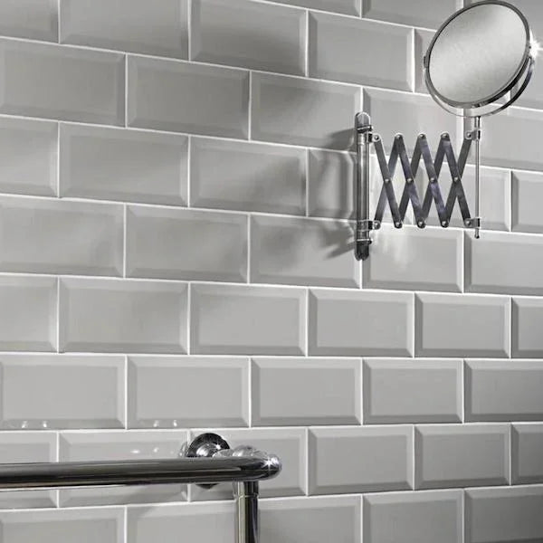 Metro Light Grey Gloss 10x20cm - Metro Tiles