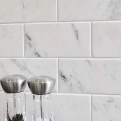 Metro Marble Flat Matt 10x20cm - Metro Tiles