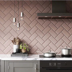 Metro Pink Blush Gloss 10x20cm - Metro Tiles