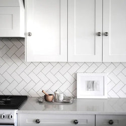 Mini Metro White Matt Flat 7.5x15cm - Metro Tiles