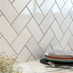 Mini Metro White Gloss Flat 7.5x15cm - Metro Tiles