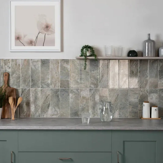 Onyx Metro Pearl Green Wall Tiles 10x30cm - Metro Tiles
