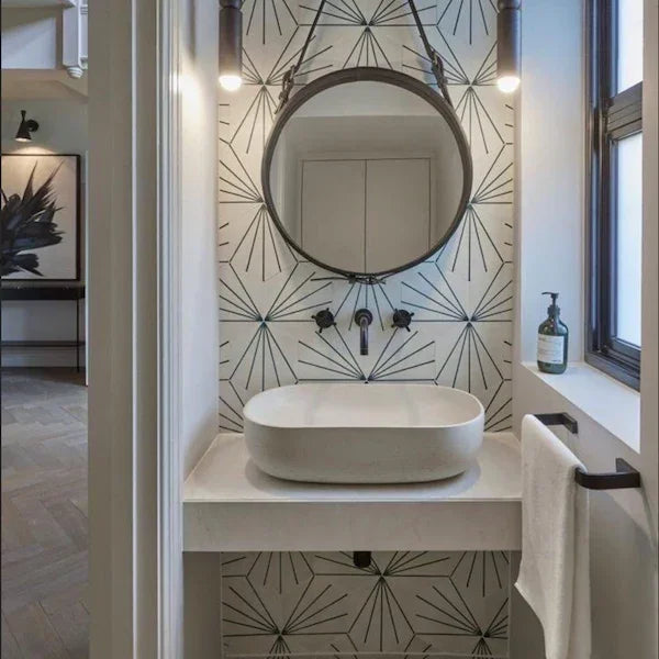 Palm Springs White Hex Tiles 21.5x25cm - Metro Tiles