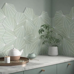 Palm Springs Green Hexagon Tiles 23.2x26.7cm - Metro Tiles