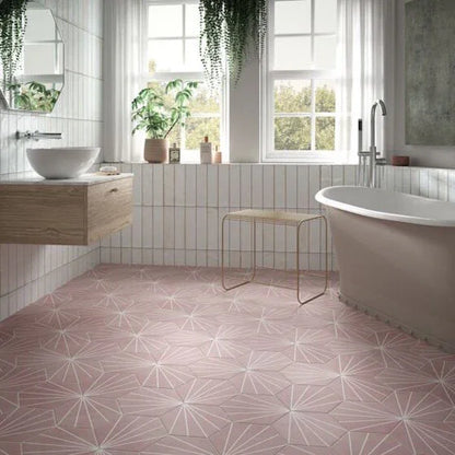 Palm Springs Pink Hexagon Tiles 23.2x26.7cm - Metro Tiles