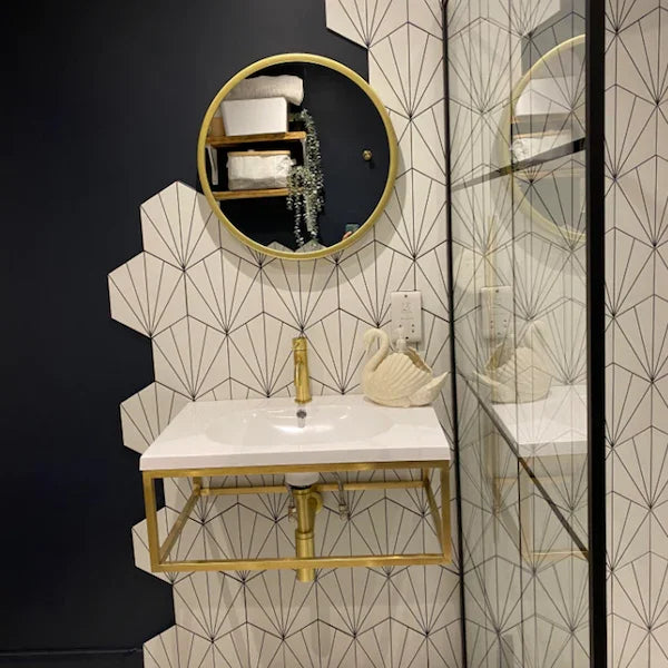 Palm Springs White Hex Tiles 21.5x25cm - Metro Tiles
