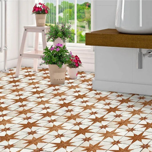 Paprika Orange Star Patterned Tiles - Metro Tiles