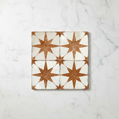 Paprika Orange Star Patterned Tiles - Metro Tiles