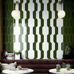 Picket Bottle Green Gloss Wall Tiles - Metro Tiles