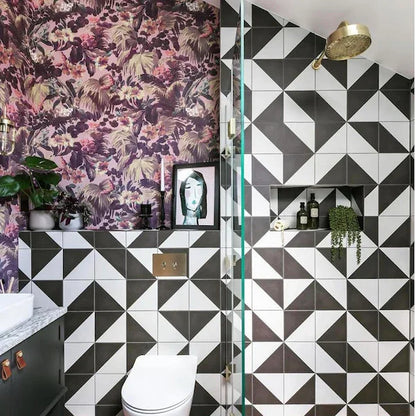 Retro Black Feature Tiles 20x20cm - Metro Tiles