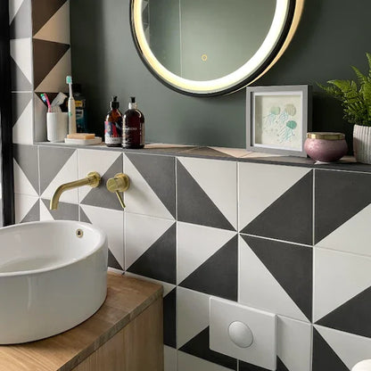 Retro Black Feature Tiles 20x20cm - Metro Tiles