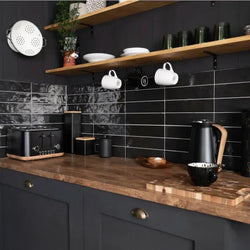 Rio Black Night Gloss Wall Tiles 7.5x30cm - Metro Tiles