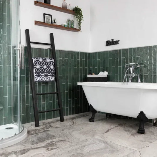 Rio Jungle Green Gloss Wall Tiles 7.5x30cm - Metro Tiles