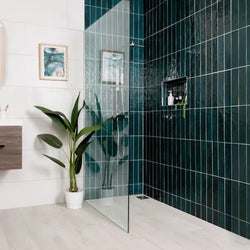 Rio Blue Lagoon Gloss Wall Tiles 7.5x30cm - Metro Tiles