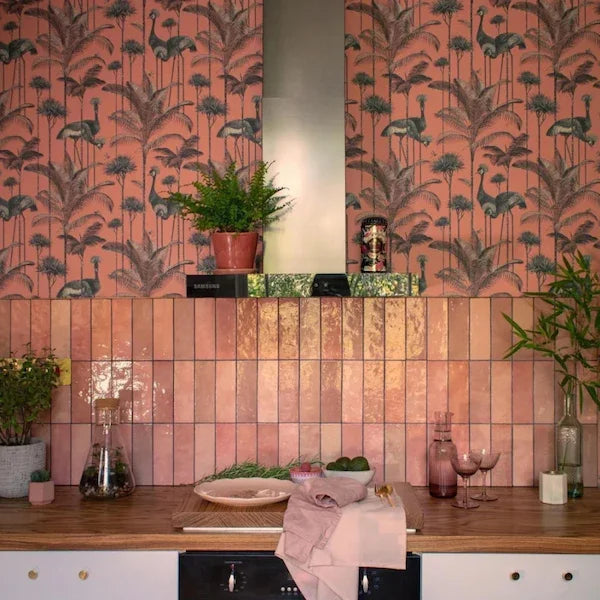 Artesano Rose Mallow Wall Tiles 6.5x20cm - Metro Tiles