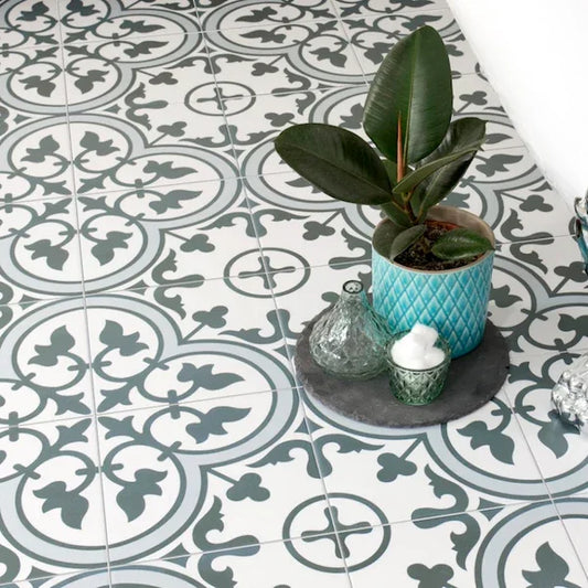 Salisbury Marina Blue Patterned Tiles - Metro Tiles