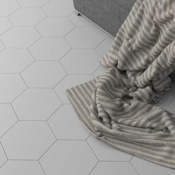 Hexagon Grey Matt Floor And Wall Tiles 23x27cm - Metro Tiles