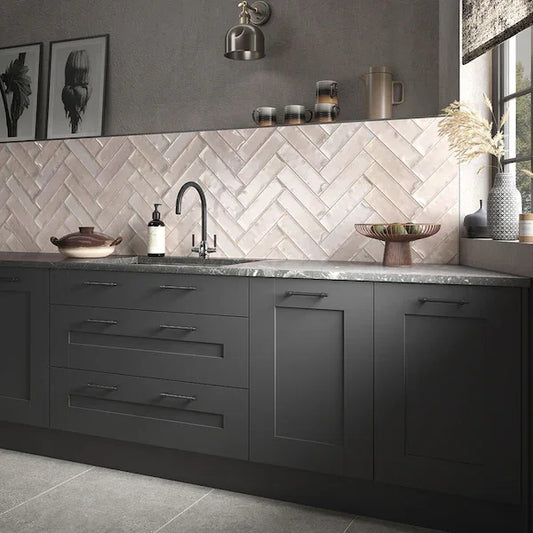 Verona Baby Pink Ceramic Wall Tiles 7.5x30cm - Metro Tiles