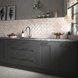 Verona Baby Pink Ceramic Wall Tiles 7.5x30cm - Metro Tiles