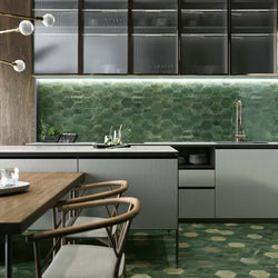 Verona Forest Green Hexagon Wall Tiles - Metro Tiles