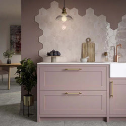 Verona Baby Pink Hexagon Wall Tiles - Metro Tiles