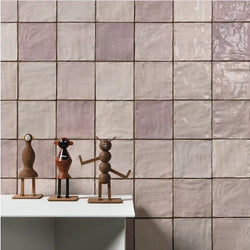 Zellige Pink Gloss Wall Tiles 10x10cm - Metro Tiles